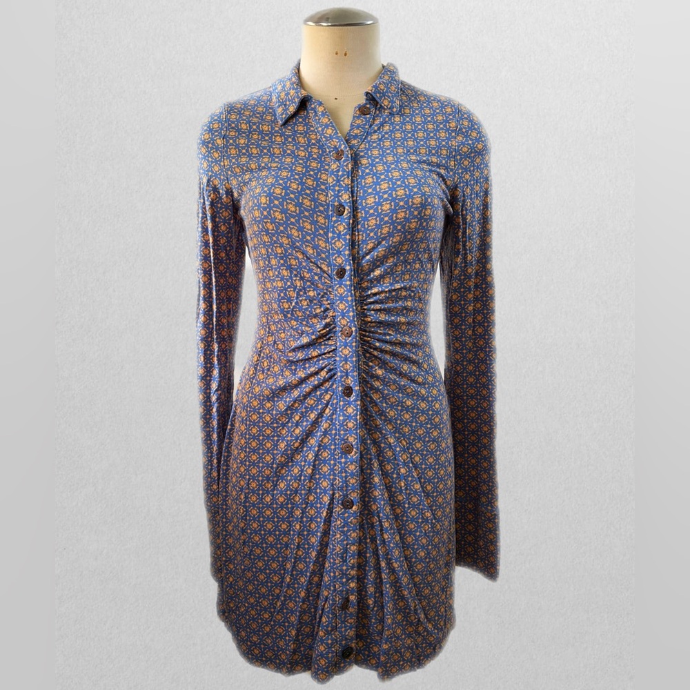 Free People Button Up Cinched Dress